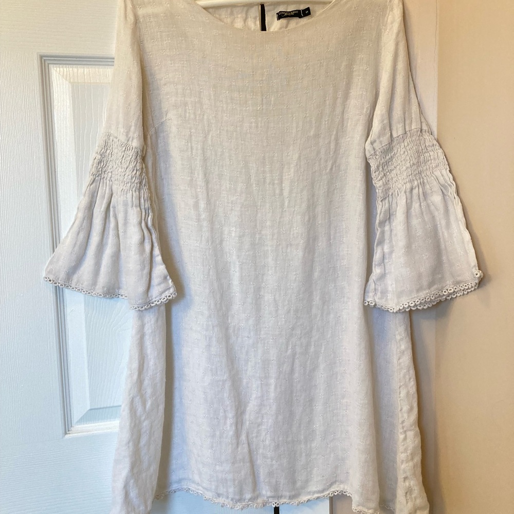 Lungo L’Arno 100% Linen Lagenlook dress size Sm